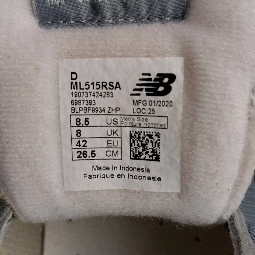 New Balance 515 Men’s 8.5 Gray Suede Classic Running Walking Shoes - Picture 9 of 9